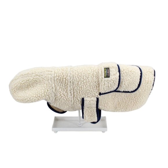 L.L. Bean Other - LL Bean Mountain Pile Fleece Soft Cozy Cream Blue Jacket for Dogs